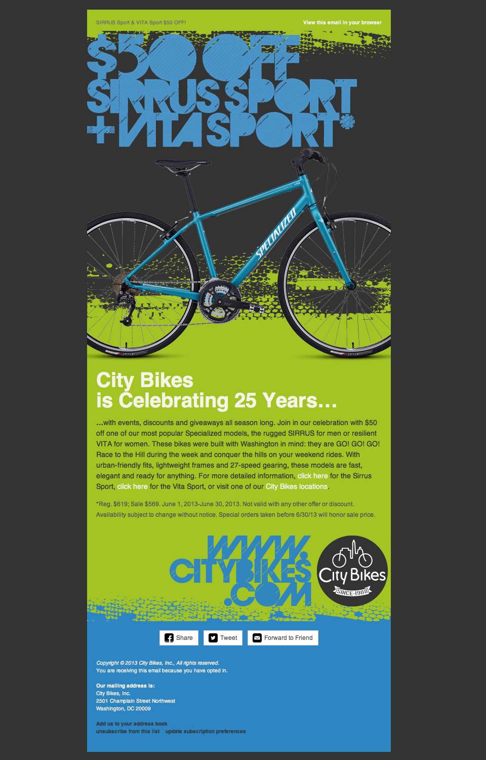 City Bikes Sale Email Template